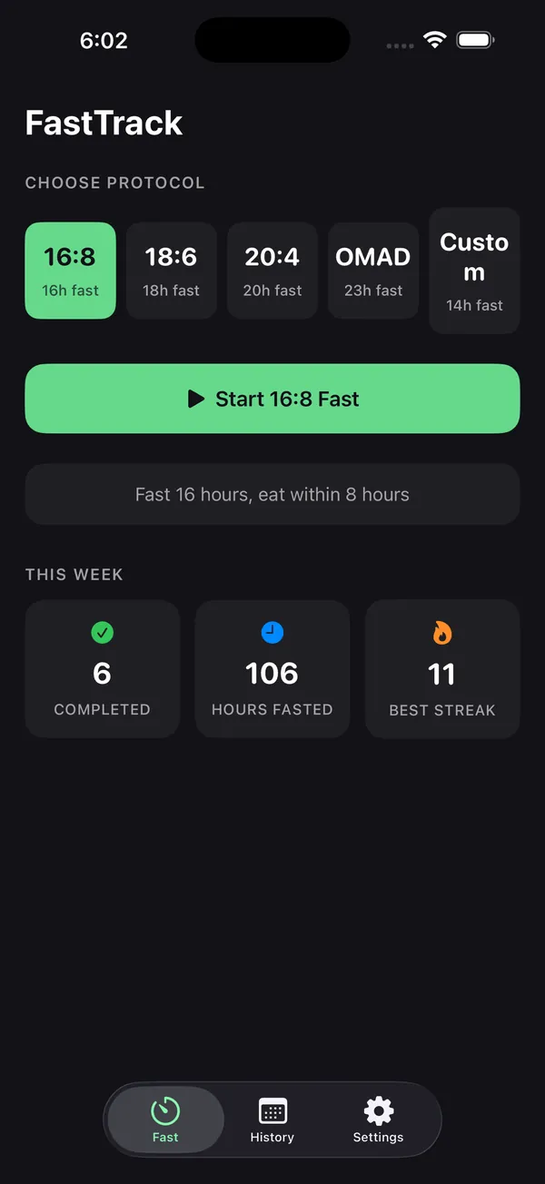 FastTrack on iPhone, second screen
