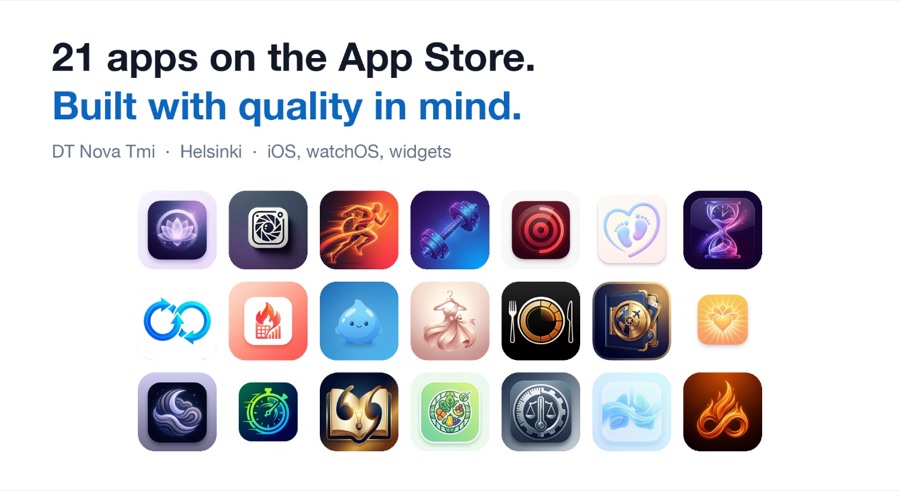 21 julkaistua sovellusta App Storessa